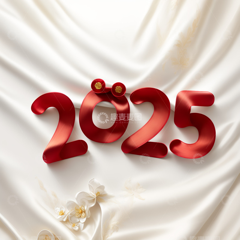 2025年彩色丝绸字AI插画海报素材15