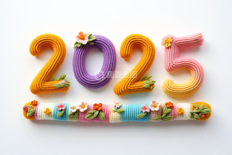 2025可爱毛绒立体字AI插画海报素材5