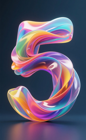 多彩流动抽象数字5