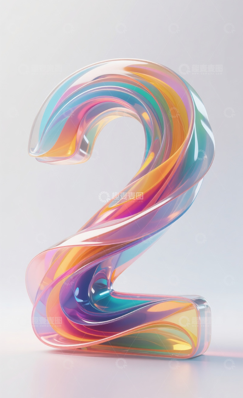 高清大图下载【趣麦麦图】-多彩流动抽象数字21