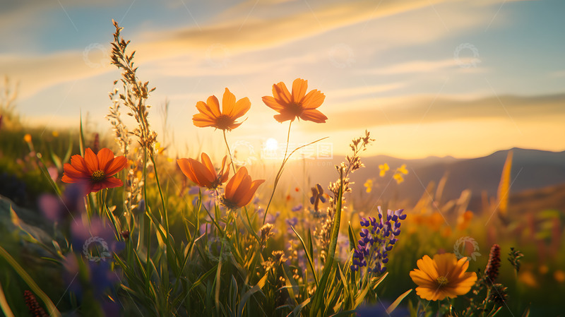高清大图下载【趣麦麦图】色彩浓烈的山间花草美景3