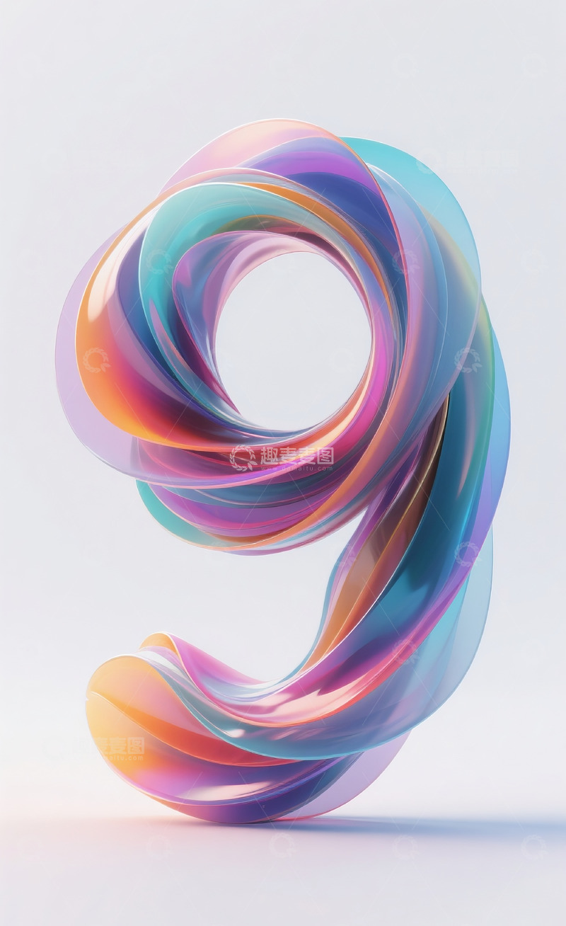 高清大图下载【趣麦麦图】-多彩流动抽象数字92