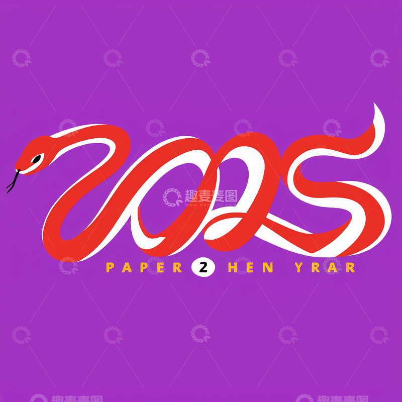 2025蛇年字体AI插画海报素材2