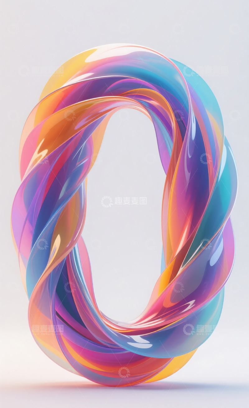 高清大图下载【趣麦麦图】多彩流动抽象数字0
