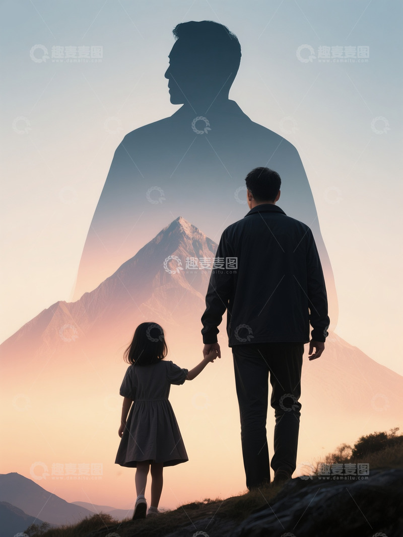 高清大图下载【趣麦麦图】父爱如山父亲节海报素材3