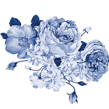 青花瓷梅花素材