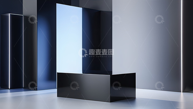 高清大图下载【趣麦麦图】3D立体产品展台AI插画高清海报背景素材