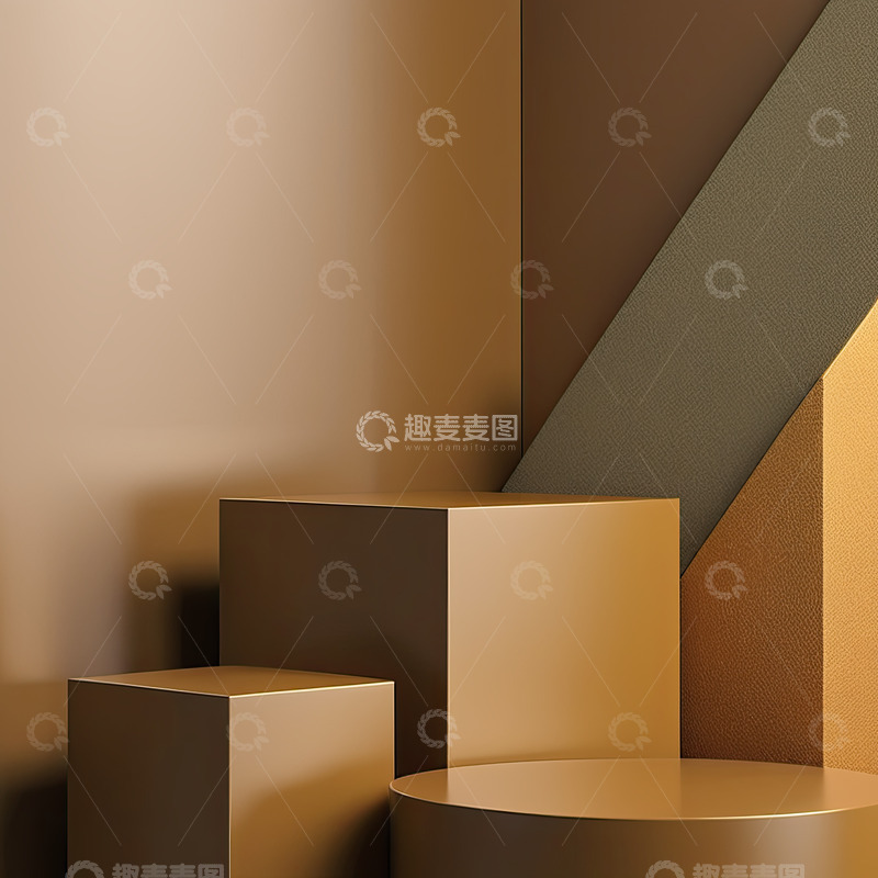 高清大图下载【趣麦麦图】3D立体产品展台AI插画高清海报背景素材7