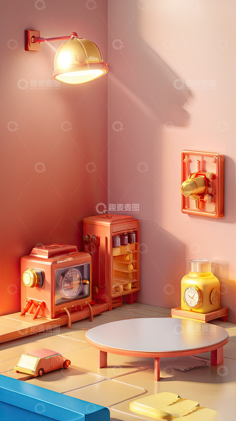 高清大图下载【趣麦麦图】C4D电商产品展台AI插画高清海报背景素5