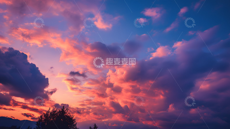 高清大图下载【趣麦麦图】夏日紫色天空云彩3