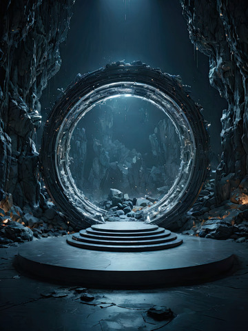 绿色暗黑色产品展台AI插画高清海报背景素1