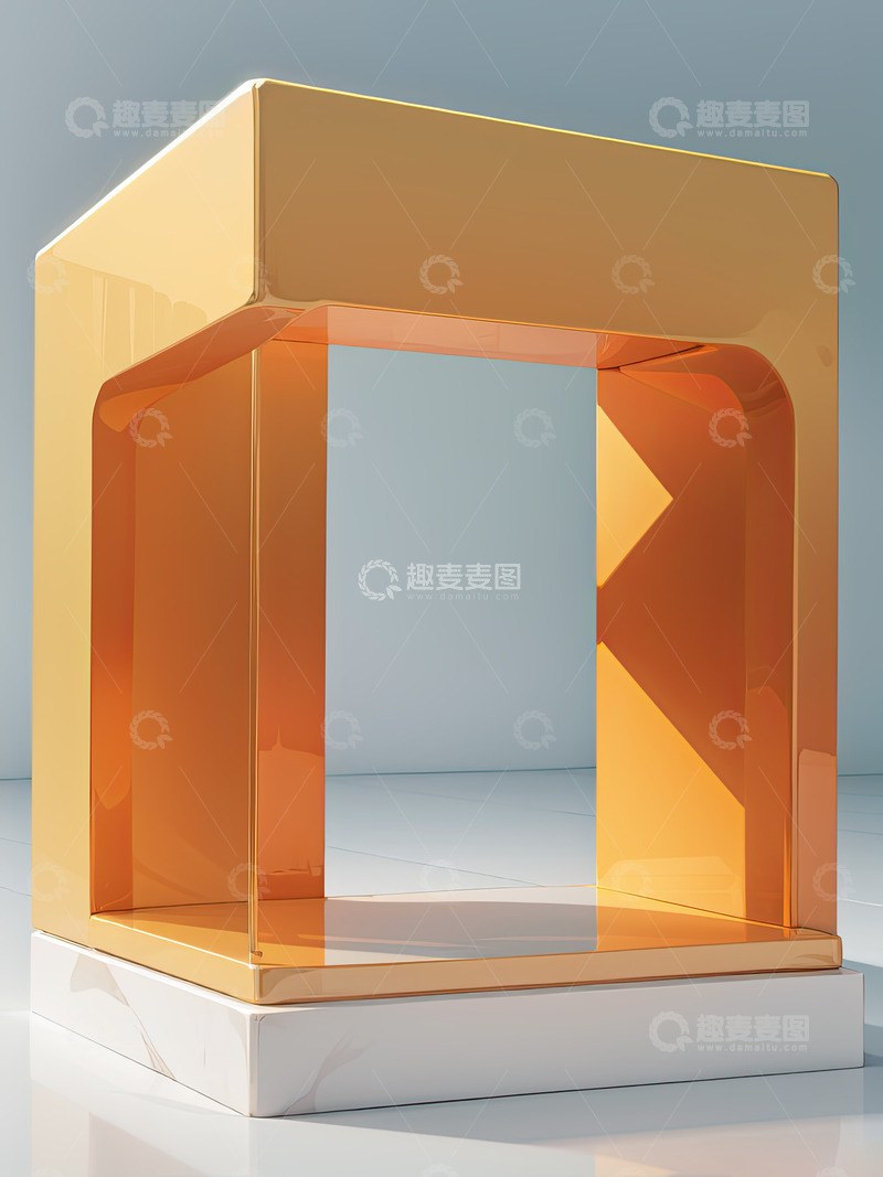 高清大图下载【趣麦麦图】电商产品多边形展台AI插画高清海报背景素1