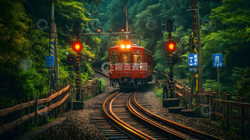 高清大图下载【趣麦麦图】红色复古列车2
