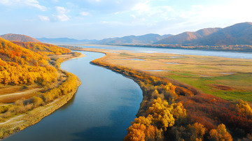 秋日平原河流风景3