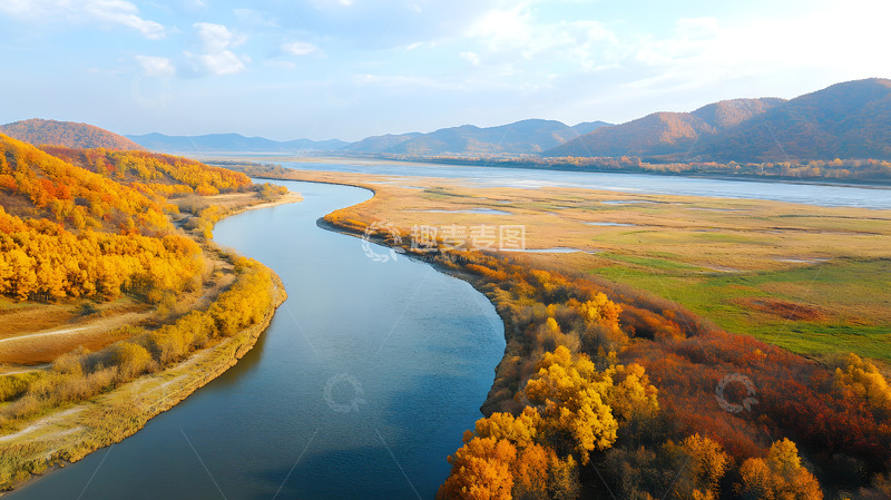 秋日平原河流风景3