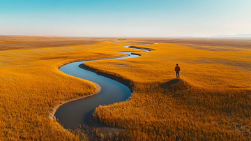 秋日平原河流风景1