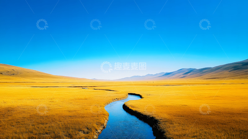 秋日平原河流风景6