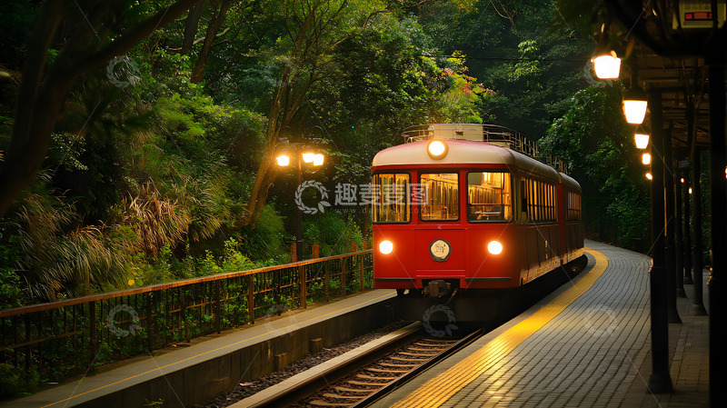 高清大图下载【趣麦麦图】红色复古列车1