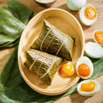 绿色端午节新鲜肉棕子AI插画海报高清图片6
