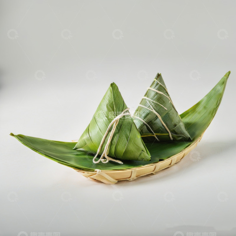 高清大图下载【趣麦麦图】绿色端午节新鲜肉棕子AI插画海报高清图片24