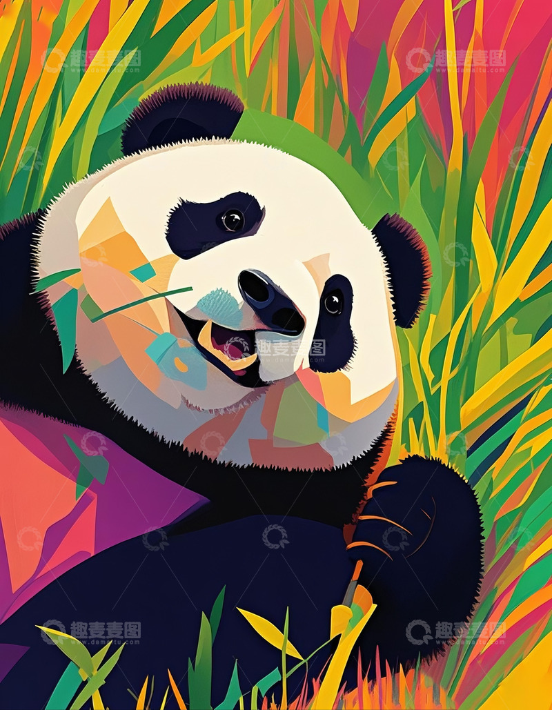 高清大图下载【趣麦麦图】熊猫福宝插画风格