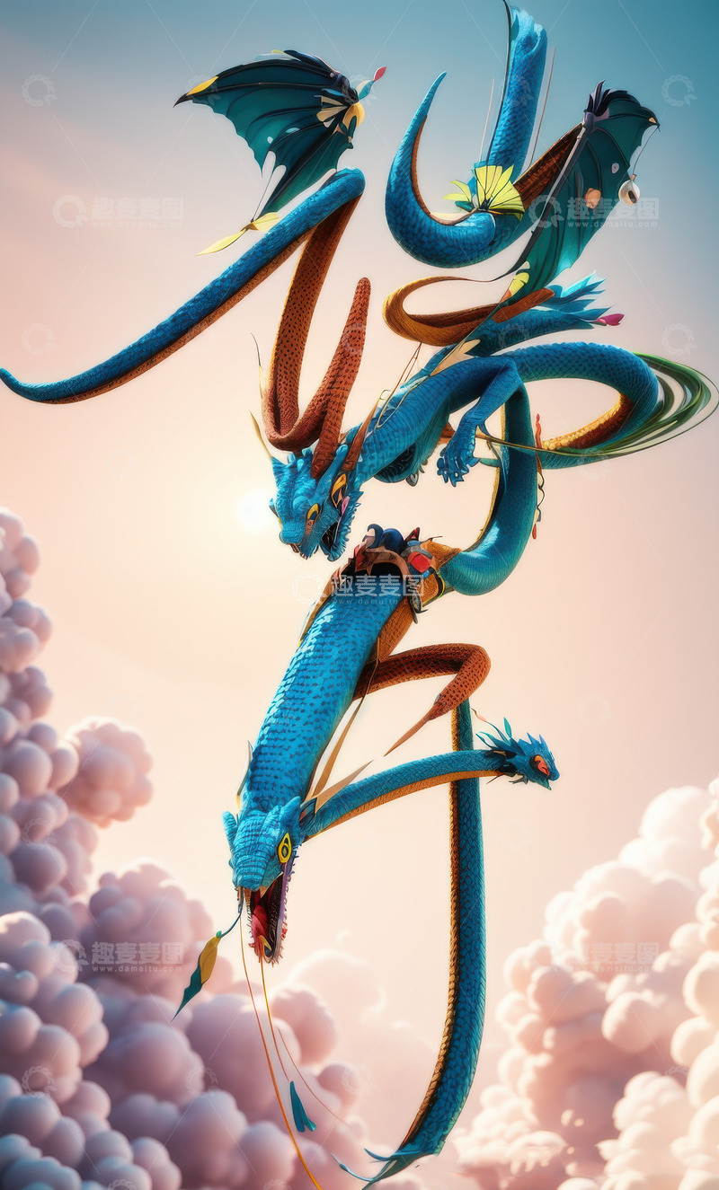 喜庆端午节特效字体AI插画高清海报图片素27