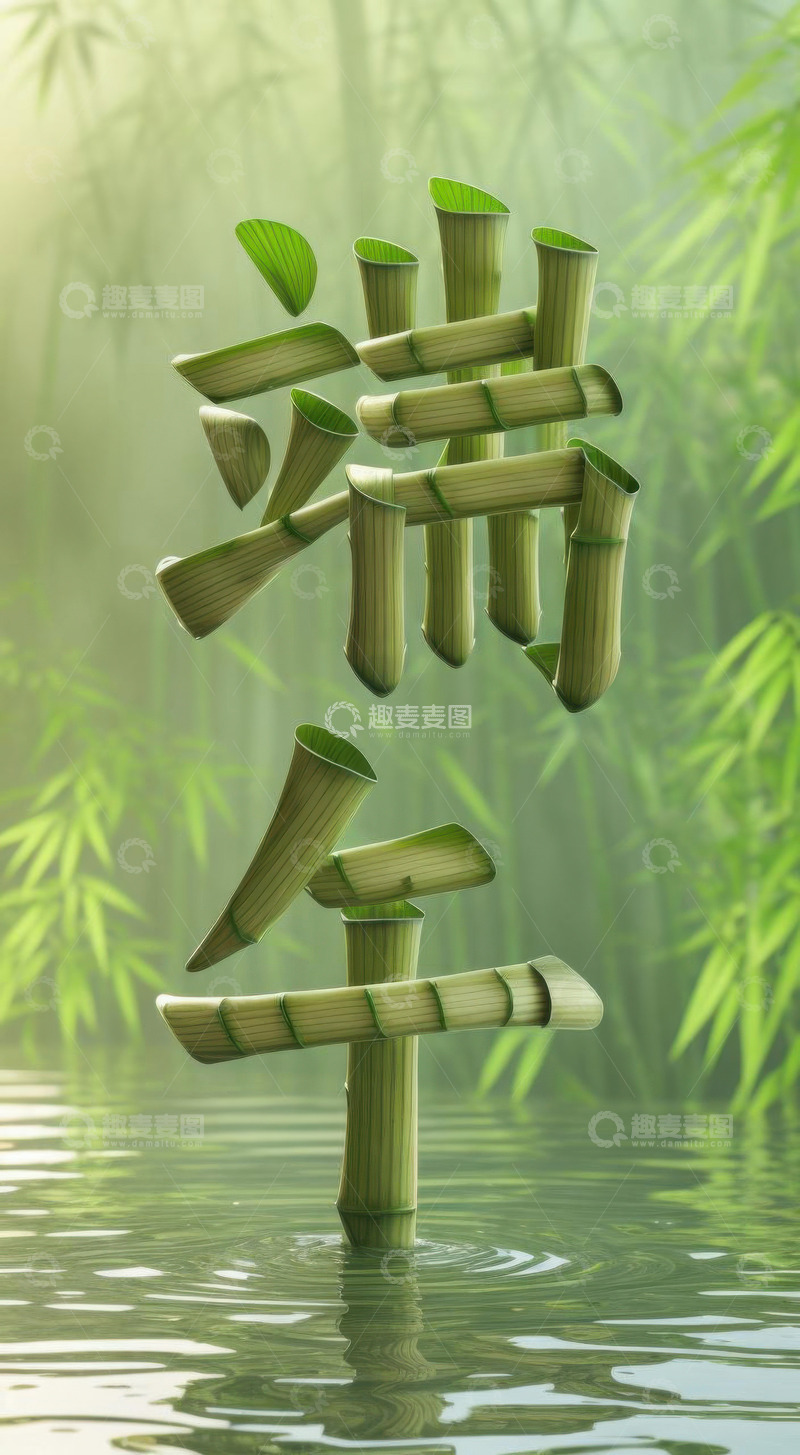 喜庆端午节特效字体AI插画高清海报图片素26
