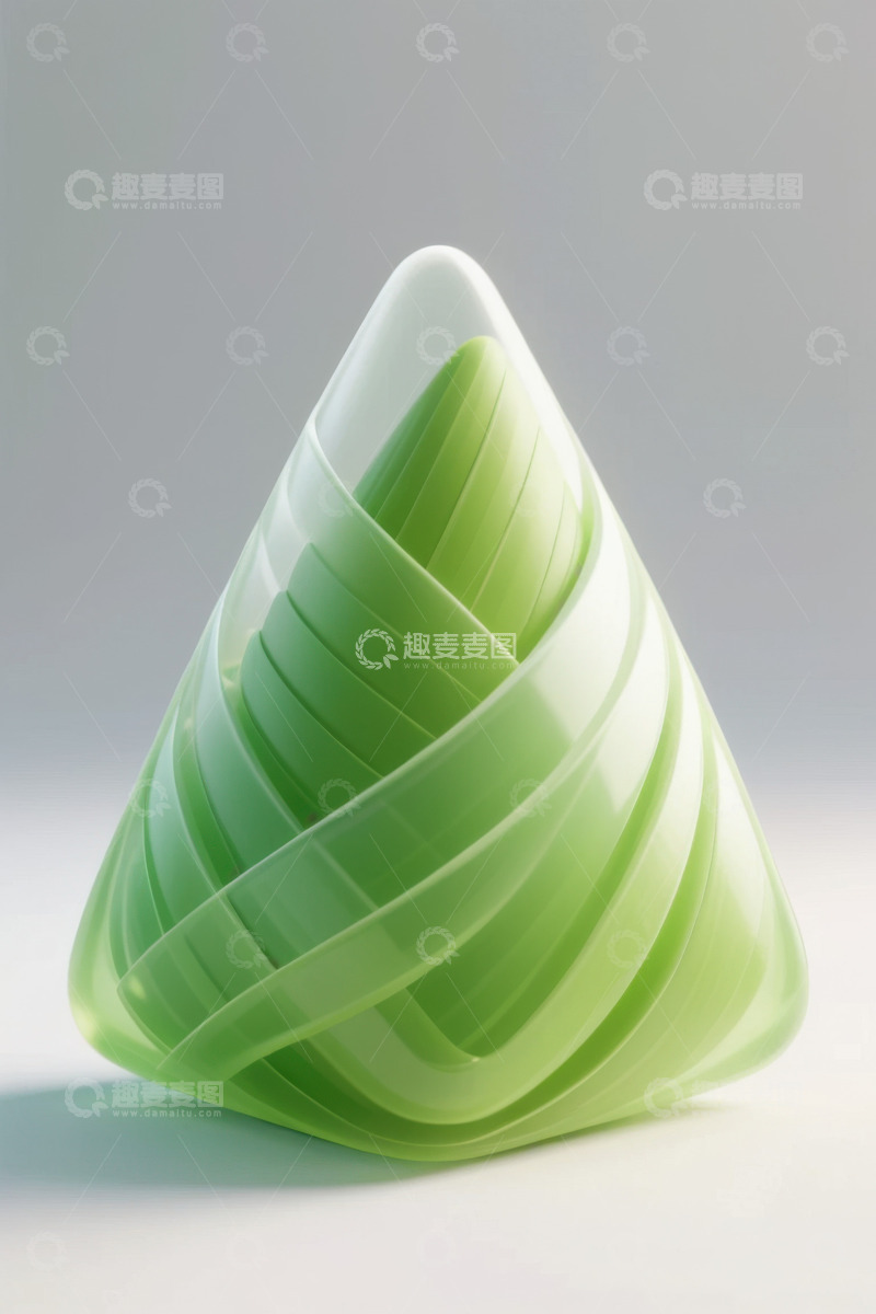 高清大图下载【趣麦麦图】绿色端午节新鲜肉棕子AI插画海报高清图片20