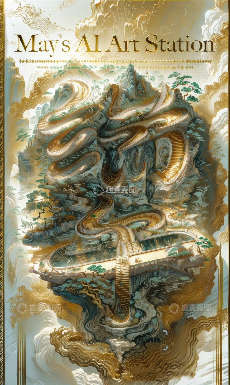 喜庆端午节特效字体AI插画高清海报图片素21