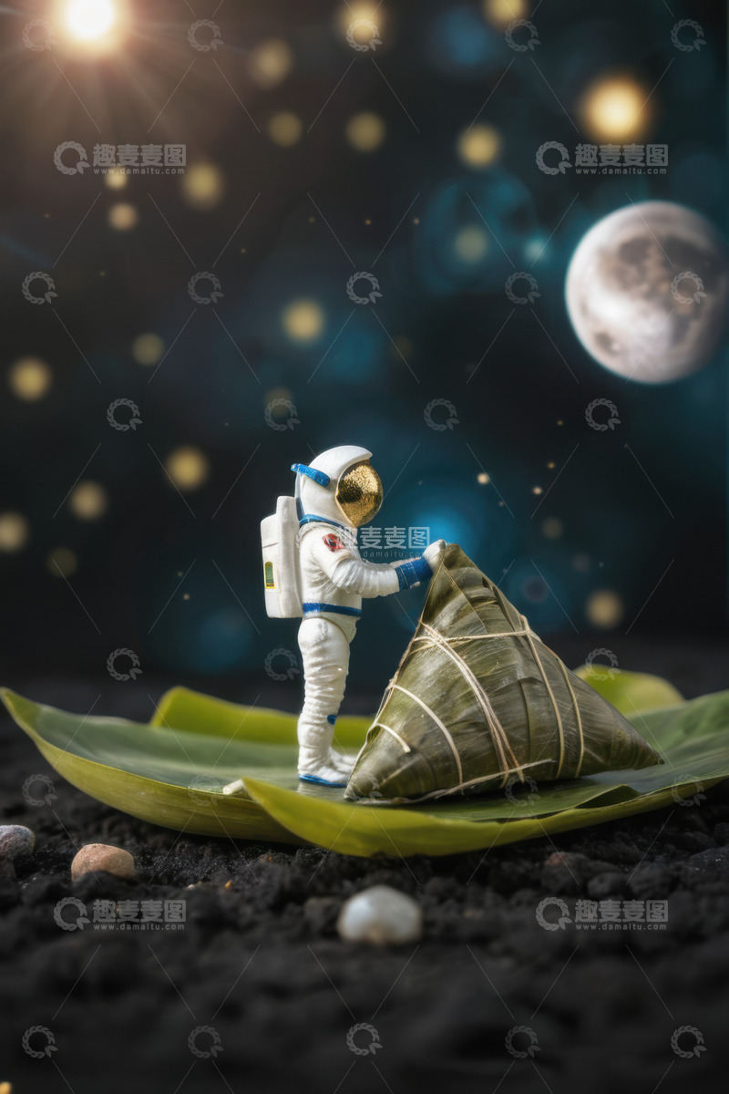 高清大图下载【趣麦麦图】绿色端午节新鲜肉棕子AI插画海报高清图片15