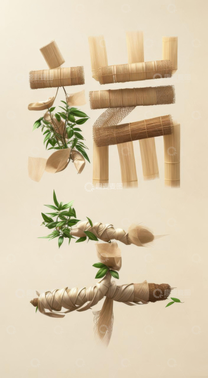 高清大图下载【趣麦麦图】喜庆端午节特效字体AI插画高清海报图片素35