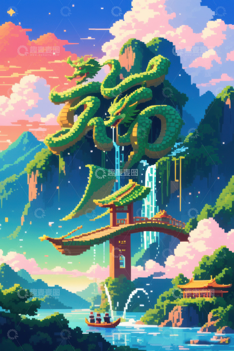 喜庆端午节特效字体AI插画高清海报图片素39