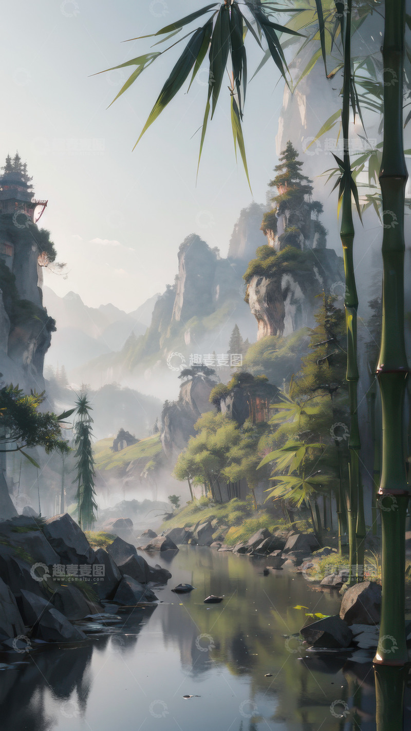 高清大图下载【趣麦麦图】绿色喜庆端午节AI插画高清海报图片素材44