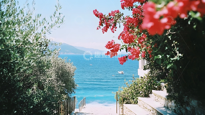 高清大图下载【趣麦麦图】地中海风情海边的小巷4