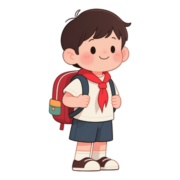 卡通背书包的小学生元素2