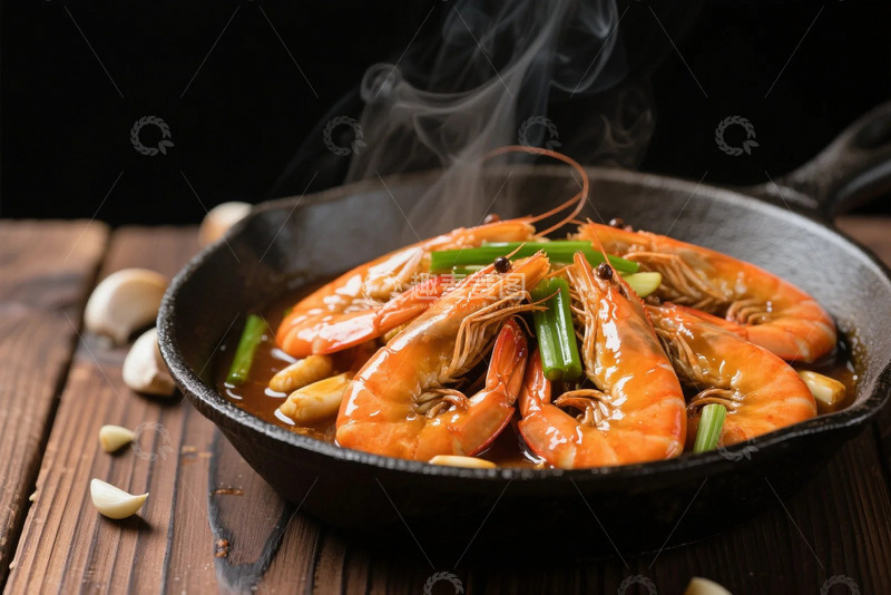 高清大图下载【趣麦麦图】色泽诱人的油焖大虾5