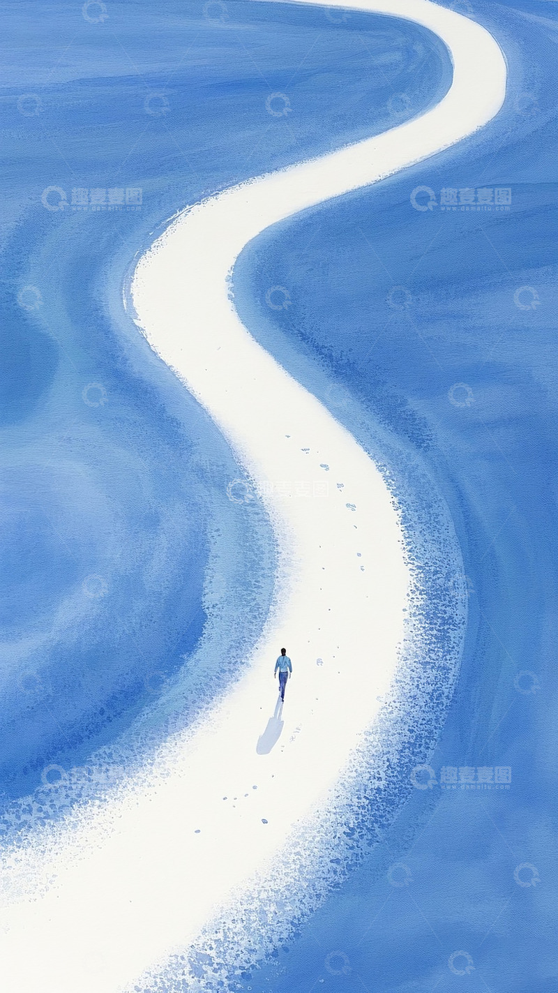 高清大图下载【趣麦麦图】海报人物背景颗粒感孤独的人6