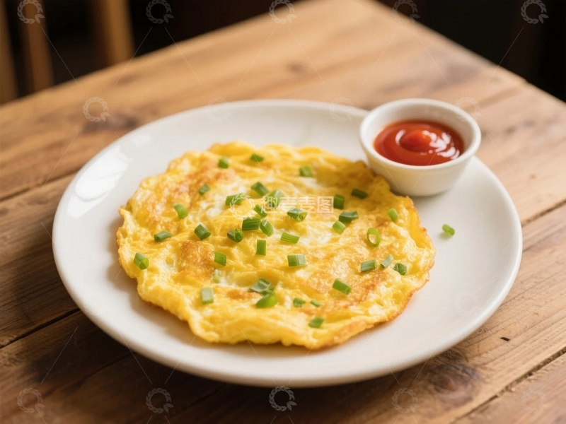 高清大图下载【趣麦麦图】色泽金黄的美味葱花鸡蛋饼2