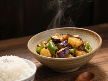刚刚出锅的美食地三鲜2