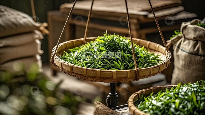 高清大图下载【趣麦麦图】刚刚采摘的春茶1