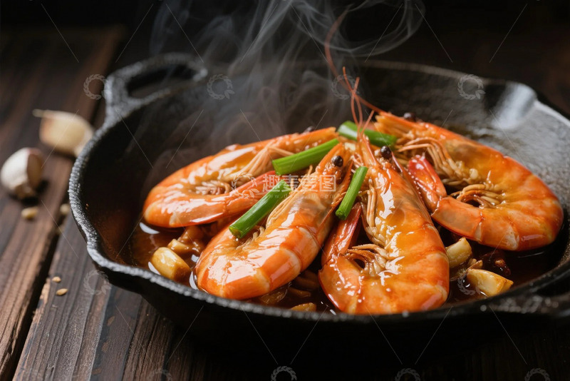 高清大图下载【趣麦麦图】色泽诱人的油焖大虾4