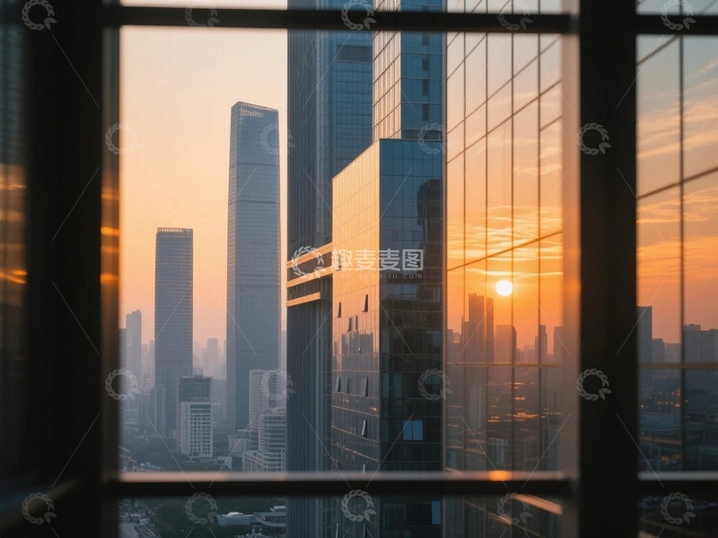 高清大图下载【趣麦麦图】傍晚十分的建筑特写2