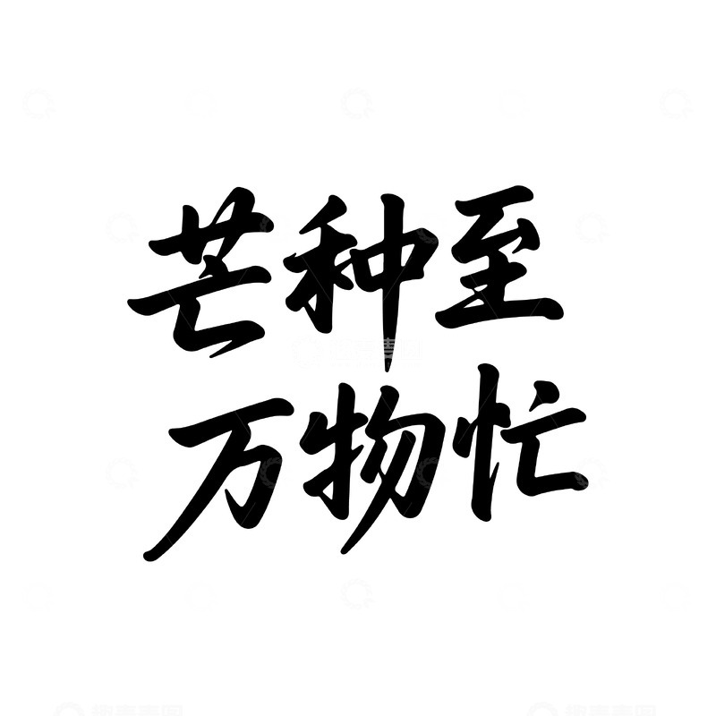 芒种主题书法字体艺术设计