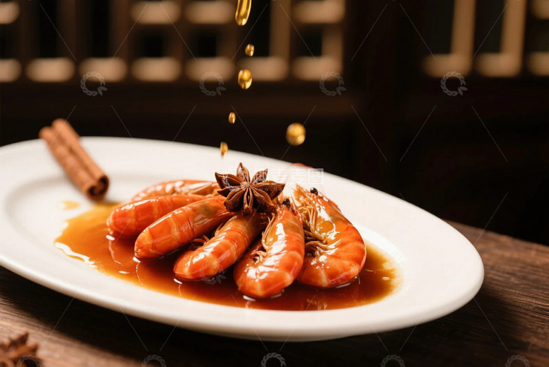 高清大图下载【趣麦麦图】色泽诱人的油焖大虾3