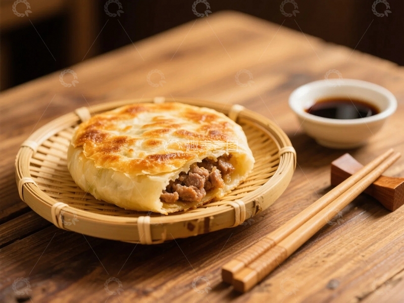 高清大图下载【趣麦麦图】烙的金黄酥脆的肉饼3