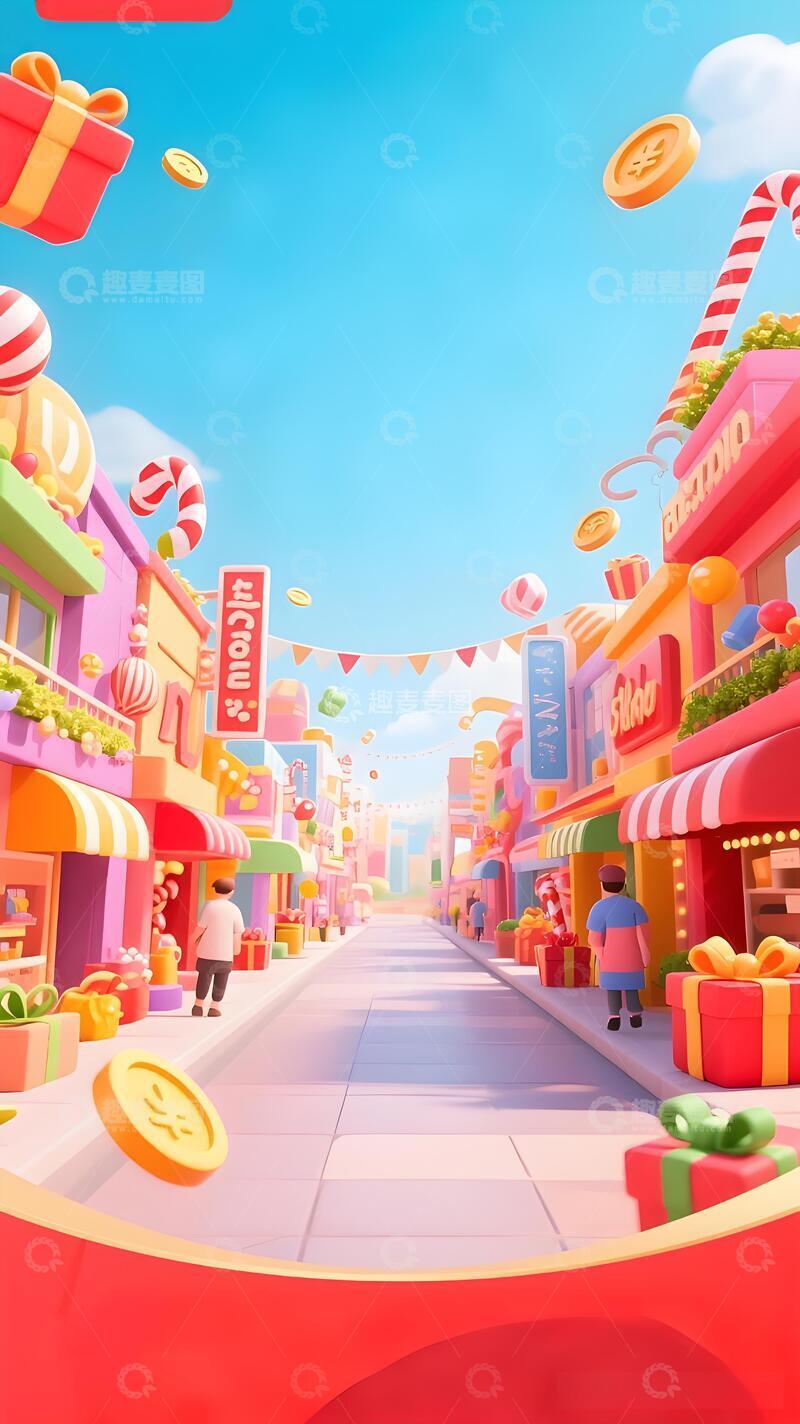 高清大图下载【趣麦麦图】618年终大促背景11