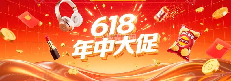 高清大图下载【趣麦麦图】618年终大促背景8