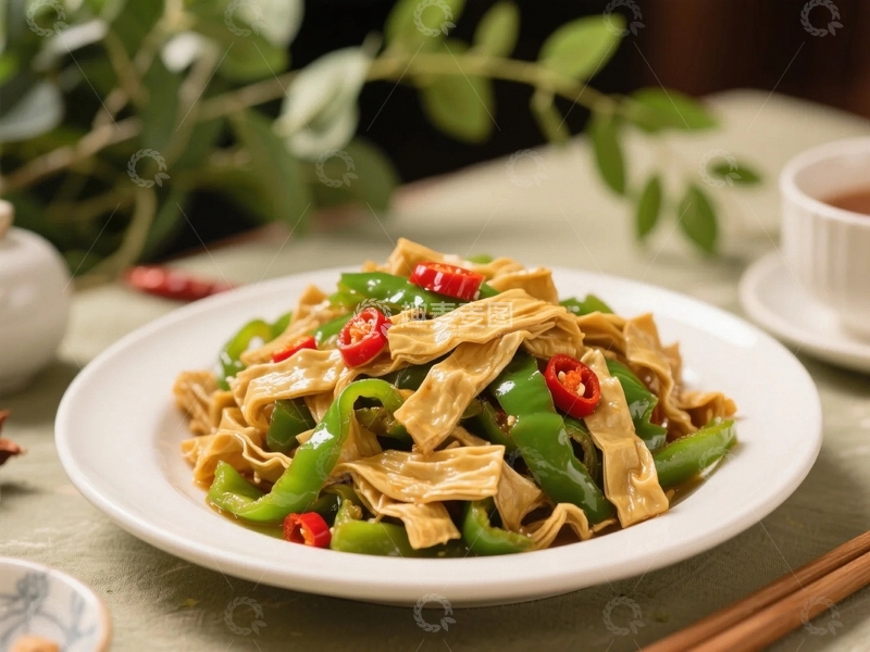 高清大图下载【趣麦麦图】东北代表家常菜尖椒干豆皮1