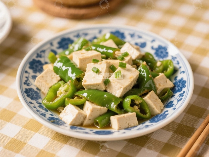 高清大图下载【趣麦麦图】家常菜尖椒炒豆腐2