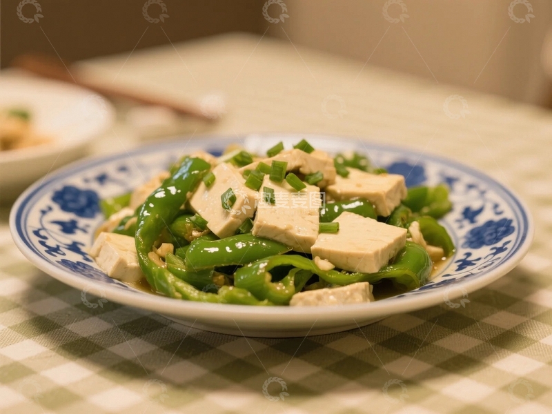 高清大图下载【趣麦麦图】家常菜尖椒炒豆腐1